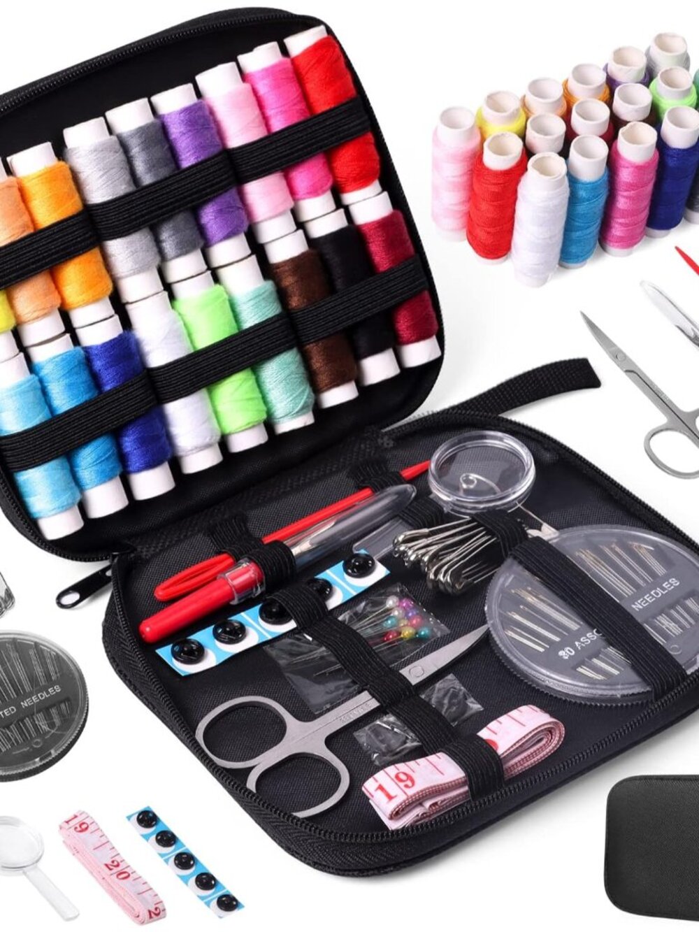 Sewing Kit with Case Portable Sewing Supplies for Mom Grandma Women Men Teen Gir